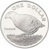 NUEVA ZELANDA 1 DOLAR 1982 PAJARO TAKAHE e ISABEL II KM.51.A MONEDA DE PLATA PROOF New Zealand
