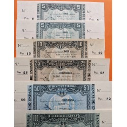 @MATRIZ ORIGINAL@ BILBAO EUZKADI 5A+5+10+25+50+100+500+1000 PESETAS 1937 SC @BILLETES LUJO@ Guerra Civil EUSKADI