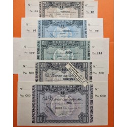@MATRIZ ORIGINAL@ BILBAO EUZKADI 5A+5+10+25+50+100+500+1000 PESETAS 1937 SC @BILLETES LUJO@ Guerra Civil EUSKADI