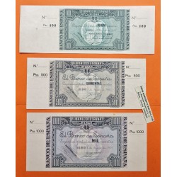 @MATRIZ ORIGINAL@ BILBAO EUZKADI 5A+5+10+25+50+100+500+1000 PESETAS 1937 SC @BILLETES LUJO@ Guerra Civil EUSKADI