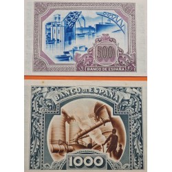@MATRIZ ORIGINAL@ BILBAO EUZKADI 5A+5+10+25+50+100+500+1000 PESETAS 1937 SC @BILLETES LUJO@ Guerra Civil EUSKADI