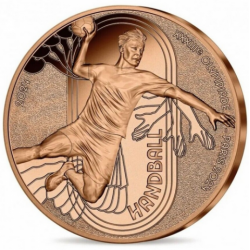 FRANCIA 1/4 EURO 2024 BALONMANO Olimpiada de París MONEDA DE COBRE SC FRANCE 0,25 Euros