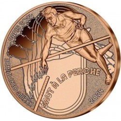 FRANCIA 1/4 EURO 2024 SALTO CON PÉRTIGA Olimpiada de París MONEDA DE COBRE SC FRANCE 0,25 Euros