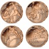 . @AGOTADAS@ FRANCIA 1/4 EURO 2024 ESGRIMA + BALONMANO + PÉRTIGA + ATLETISMO Olimpiada de París COBRE 4 MONEDAS SC