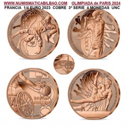 . @AGOTADAS@ FRANCIA 1/4 EURO 2023 GOLF BASKET GIMNASIA BREAKDANCE Olimpiada de París 2024 SC 4 MONEDAS COBRE