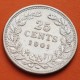 . @ESCASA@ HOLANDA 25 CENTIMOS 1901 REINA GUILLERMINA KM.120.2 MONEDA DE PLATA The Netherlands 10 Cents silver coin WILHELMINA