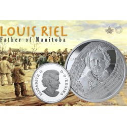 CANADA 1 DOLAR 2019 LOUIS RIEL FATHER OF MANITOBA MONEDA DE PLATA PROOF ESTUCHE CERTIFICADO @NO CARÁTULA@ silver coin