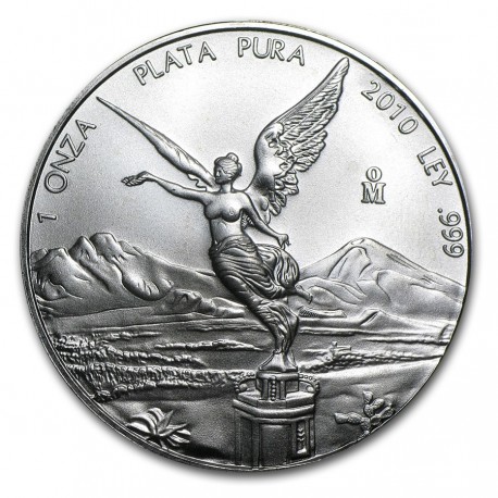 MEXICO 1 ONZA 2010 ANGEL LIBERTAD MONEDA DE PLATA PURA 999 SC Mejico silver coin OZ TROY OUNCE