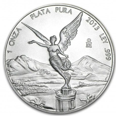 MEXICO 1 ONZA 2013 ANGEL LIBERTAD MONEDA DE PLATA PURA 999 SC Mejico Silver coin OZ OUNCE