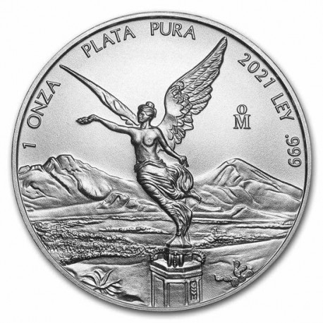 . @TIRADA MUY CORTA@ MEXICO 1 ONZA 2021 ANGEL LIBERTAD MONEDA DE PLATA PURA 999 SC Mejico silver coin OZ OUNCE