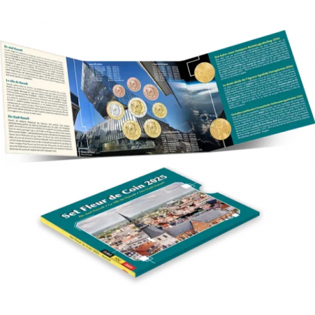 . 1 aaaaaaaaacoin BELGICA CARTERA OFICIAL EUROS 2025 SC 1 Cts a 1 EURO + 2 EUROS 2025 + 2 monedas x 2,50€ 2025