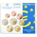 GRECIA CARTERA OFICIAL EUROS 2002 SC 1+2+5+10+20+50 CENTIMOS 1 EURO + 2 EUROS 2002 BU SET KMS PRIMER AÑO DE EMISION@