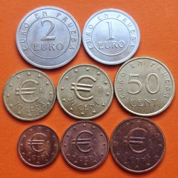 . @EURO PRUEBA@ ESPAÑA MONEDAS EURO 1998 PRUEBA DE CHURRIANA 1+2+5+10+20+50 Céntimos 1 EURO + 2 EUROS FNMT Serie R/2