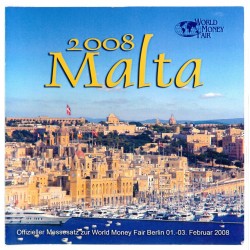 . @WORLD MONEY FAIR@ MALTA CARTERA OFICIAL EUROS 2008 SC 1+2+5+10+20+50 Centimos + 1 EURO + 2 EUROS 2008