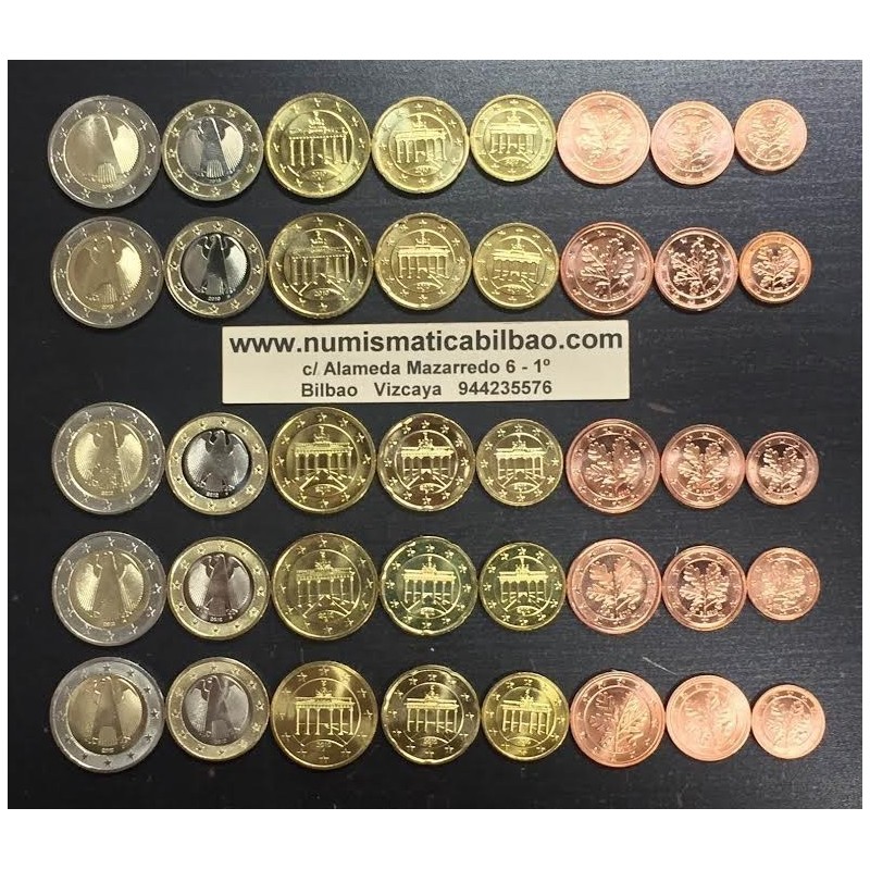 @OFERTA - VER FOTOS@ ALEMANIA MONEDAS EURO 2002 SC 1+2+5+10+20+50 Centimos + 1 EURO + 2 EUROS 2002 Letras A+D+F+G+J