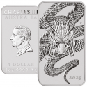 . 1 aaaaaaaacoin @4/JULIO Envío@ AUSTRALIA 1 DOLAR 2025 DRAGON - CARLOS III Forma de LINGOTE MONEDA PLATA ONZA OZ