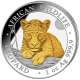 . 1 aaaaaaaacoin @4/JULIO Envío - ORO y PLATA@ SOMALIA 100 SHILLINGS 2025 LEOPARDO African Wildlife MONEDA ONZA OZ