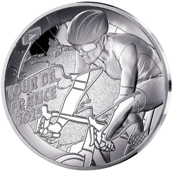 . 1 aaaaaaaacoin @4/JULIO Envío@ FRANCIA 10 EUROS 2025 TOUR DE FRANCE - MAPA DE ETAPAS MONEDA DE PLATA ESTUCHE Ciclismo