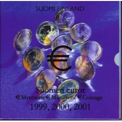 . @VER FOTOS - PÁTINA OSCURA@ FINLANDIA CARTERA OFICIAL EUROS 1999 + 2000 + 2001 SC 1 CÉNTIMO a 2 EUROS SET 24 MONEDAS