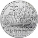 AUSTRIA 20 EUROS 2005 BARCO EXPEDICIÓN POLAR TEGETTHOFF KM.3126 MONEDA DE PLATA ESTUCHE Österreich
