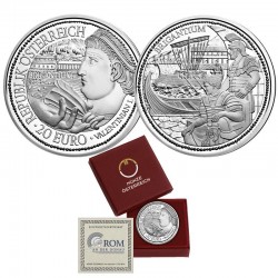 AUSTRIA 20 EUROS 2012 BARCOS EN PUERTO Emperador VALENTINIANO - BRIGANTIUM KM.3201 MONEDA DE PLATA ESTUCHE Österreich
