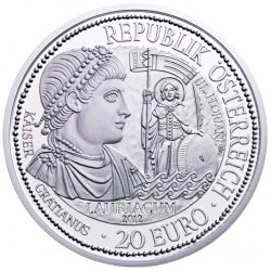 AUSTRIA 20 EUROS 2012 PUENTES y CALZADA Emperador GRACIANO - LAURIACUM KM.3210 MONEDA DE PLATA ESTUCHE Österreich