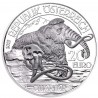 AUSTRIA 20 EUROS 2015 CAZA DEL MAMUT QUARTAR MONEDA DE PLATA ESTUCHE y CERTIFICADO Österreich silver CUATERNARIO