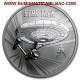 @RARA@ TUVALU 1 DOLAR 2016 STAR TREK USS ENTERPRISE MONEDA DE PLATA PURA SC $1 Dollar coin 1 ONZA 2016 OZ OUNCE