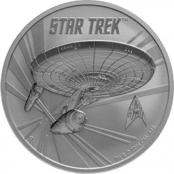 @RARA@ TUVALU 1 DOLAR 2016 STAR TREK USS ENTERPRISE MONEDA DE PLATA PURA SC $1 Dollar coin 1 ONZA 2016 OZ OUNCE