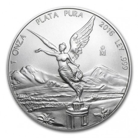 @LA DE LA FOTO@ MEXICO 1 ONZA 2016 ANGEL LIBERTAD MONEDA DE PLATA PURA 999 SC Mejico silver coin OZ TROY OUNCE