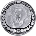 REPUBLIC OF SOMALILAND 1000 SHILLINGS 2016 YEAR OF THE MONKEY AÑO DEL MONO GORILA SC MONEDA DE PLATA 1 ONZA Oz OUNCE silver