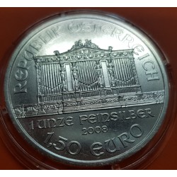 @1º AÑO DE EMISION@ AUSTRIA 1,50 EUROS 2008 FILARMONICA MONEDA DE PLATA SC 1 ONZA OZ OUNCE Österreich silver Philharmonic