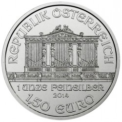 AUSTRIA 1,50 EUROS 2014 FILARMONICA MONEDA DE PLATA PURA 999 SC 1 ONZA OZ OUNCE Österreich silver Philharmonic EURO