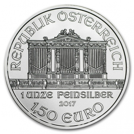 @ESCASA@ AUSTRIA 1,50 EUROS 2017 FILARMONICA MONEDA DE PLATA PURA SC cápsula 1 ONZA OZ OUNCE Österreich silver Philharmonic