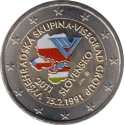 @COLORES@ ESLOVAQUIA 2 EUROS 2011 TRATADO DE VISEGRADO 20 ANIVERSARIO SC BIMETALICA MONEDA CONMEMORATIVA Slovakia Slowakie