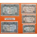 EUSKADI 5+10+25+50+100 PESETAS 1937 BILBAO Juego de 5 BILLETES MUY CIRCULADOS Guerra Civil 1936 EUZKADI R/1