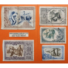 EUSKADI 5+10+25+50+100 PESETAS 1937 BILBAO Juego de 5 BILLETES CIRCULADOS Guerra Civil 1936 EUZKADI R/1