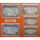 EUSKADI 5+10+25+50+100 PESETAS 1937 BILBAO Serie completa de 5 BILLETES Guerra Civil 1936 EUZKADI R/2
