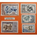 EUSKADI 5+10+25+50+100 PESETAS 1937 BILBAO Serie completa de 5 BILLETES Guerra Civil 1936 EUZKADI R/2
