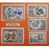 EUSKADI 5+10+25+50+100 PESETAS 1937 BILBAO Serie completa de 5 BILLETES Guerra Civil 1936 EUZKADI R/2