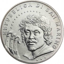 SAN MARINO 5 EUROS 2010 BUSTO DE MIGUEL ANGEL CARAVAGGIO procede de cartera SIN CIRCULAR PLATA