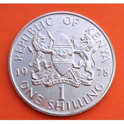@RAYAS@ KENIA 1 SHILLING 1978 MZEE JOMO KM.14 MONEDA DE NICKEL Kenya coin
