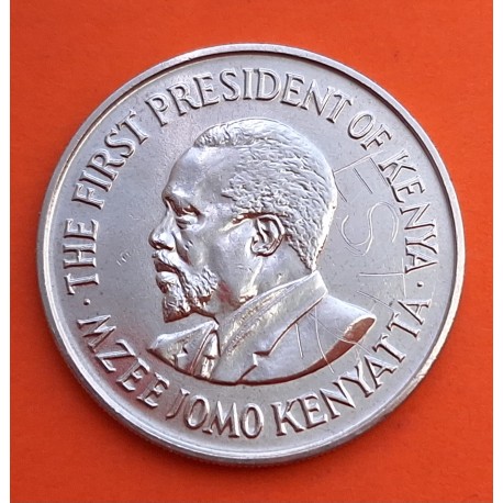 @RAYAS@ KENIA 1 SHILLING 1978 MZEE JOMO KM.14 MONEDA DE NICKEL Kenya coin