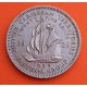 TERRITORIOS BRITANICOS DEL CARIBE 25 CENTAVOS 1955 GALEON KM.7 MONEDA DE NICKEL MBC+ British Caribbean Territories