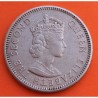 TERRITORIOS BRITANICOS DEL CARIBE 25 CENTAVOS 1955 GALEON KM.7 MONEDA DE NICKEL MBC+ British Caribbean Territories
