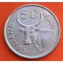 GAMBIA 50 BUTUTS 1971 BUEY AFRICANO KM.58 MONEDA DE NICKEL SC Africa OX