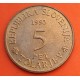 ESLOVENIA 5 TOLARJEV 1993 COLMENA DE ABEJAS KM.12 MONEDA DE LATON EBC Slovenia