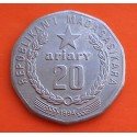 MADAGASCAR 20 ARIARY 1994 TRACTOR y SOL RADIANTE KM.24 .2 MONEDA DE NICKEL SC- Afrique MALAGASY