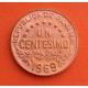 @Tirada 14.000 - PROOF@ PANAMA 1 CENTESIMO 1969 CACIQUE URRACA KM.22 MONEDA DE BRONCXE PROOF PROCEDE DE ESTUCHE