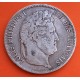 FRANCIA 5 FRANCOS 1842 BB Ceca de ESTRASBURGO REY LOUIS PHILIPPE I KM.735 MONEDA DE PLATA Roi Des Francais